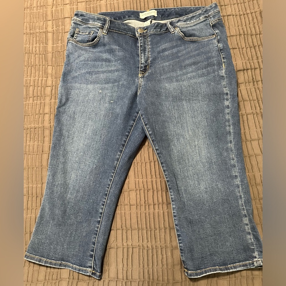 Women mid-rise super stretch denim capri plus size 20 in mint condition